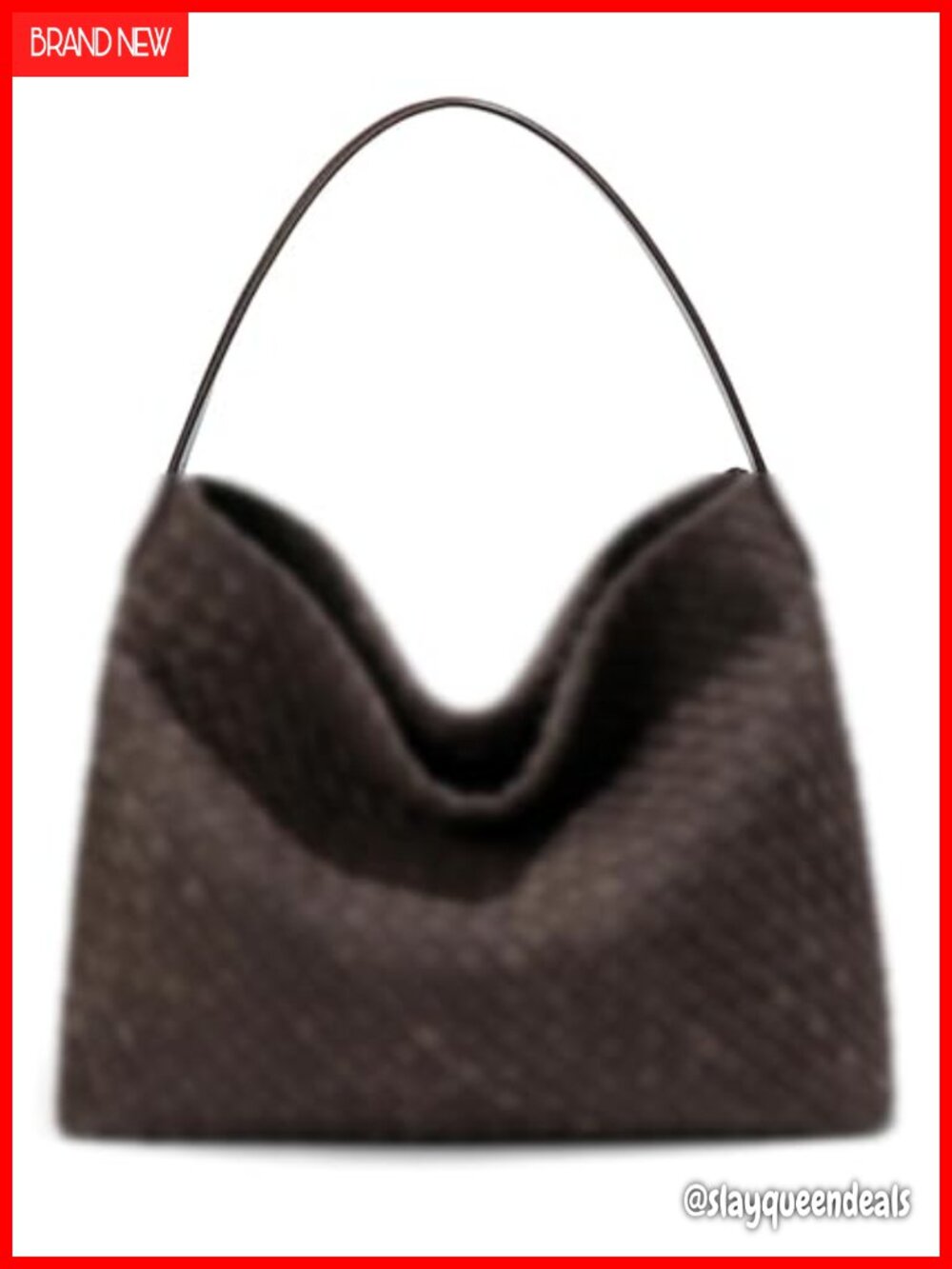 Woven Faux Suede Hobo Bag Shoulder Tote Satchel Women Purse